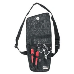 Estuche Holster con 3 tijeras y compartimentos.