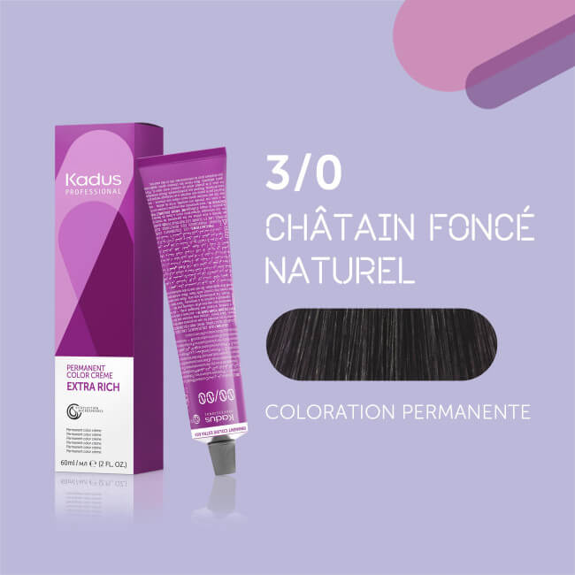 Permanent hair color 3/0 Kadus 60ML