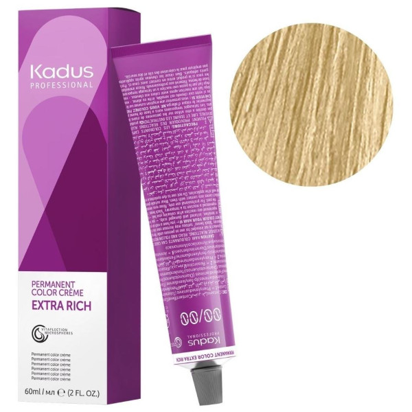 Coloration permanente 9/13 blond très clair cendré doré Kadus 60ML