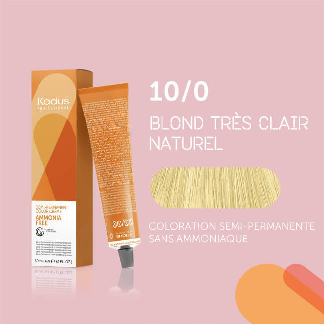 Coloração semi-permanente sem amônia 10/0 Kadus 60ML