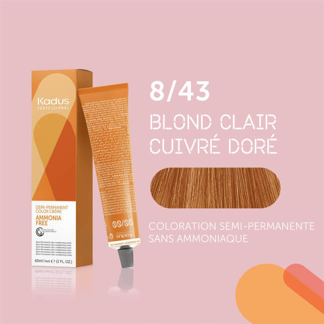 Coloration semi-permanente sans ammoniaque 8/43 Kadus 60ML