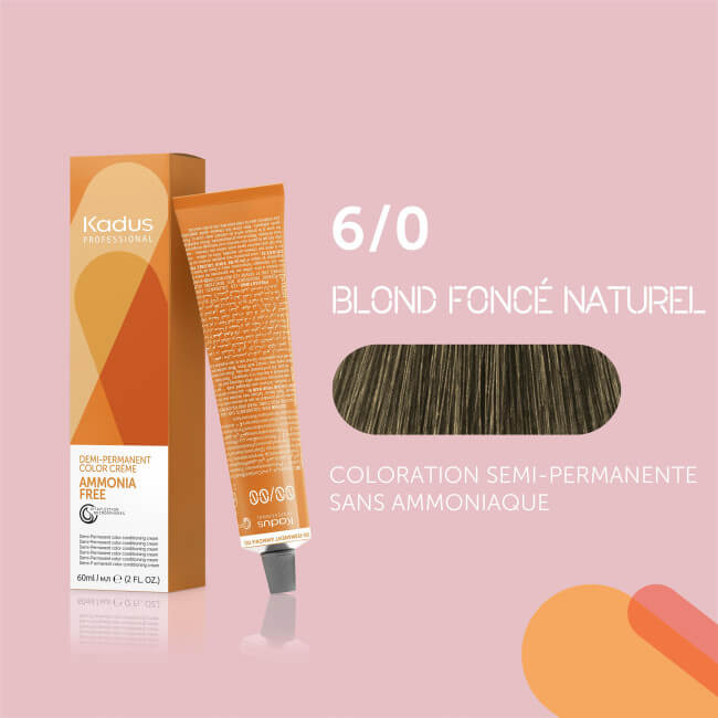 Coloration semi-permanente sans ammoniaque 6/0 Kadus 60ML