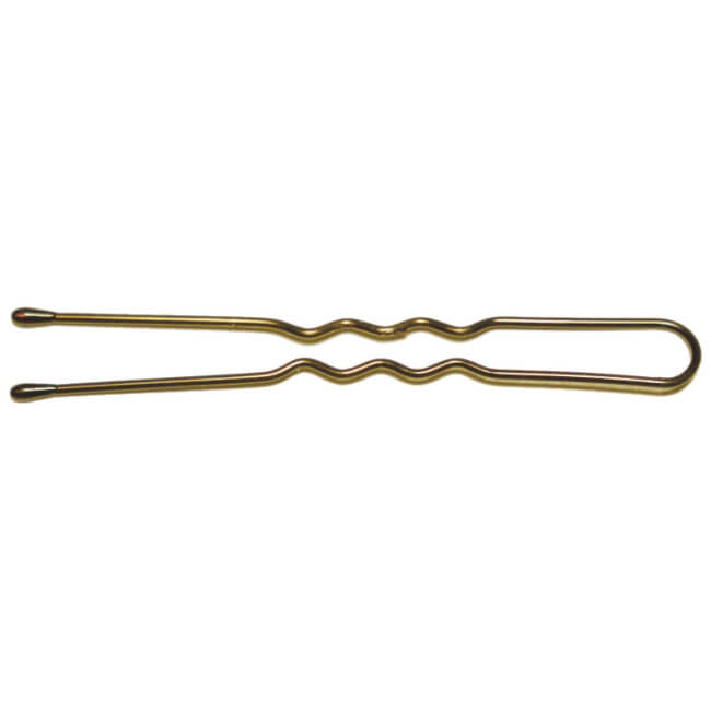 50 épingles ondulées perlées bronze 4.5cm