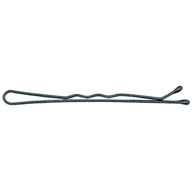 9 zwarte golfvormige gripclips van 5 cm lang.