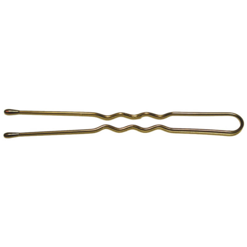 40 alfinetes ondulados em bronze com 7 cm de comprimento.