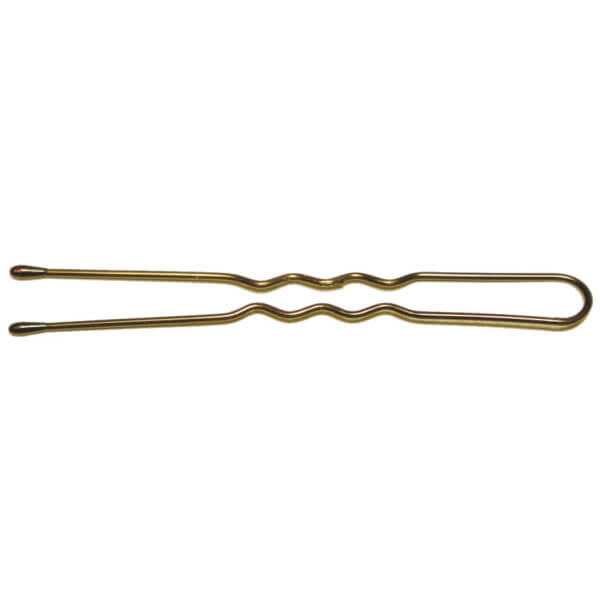 40 bronzen parelspelden met golven, 7 cm lang.