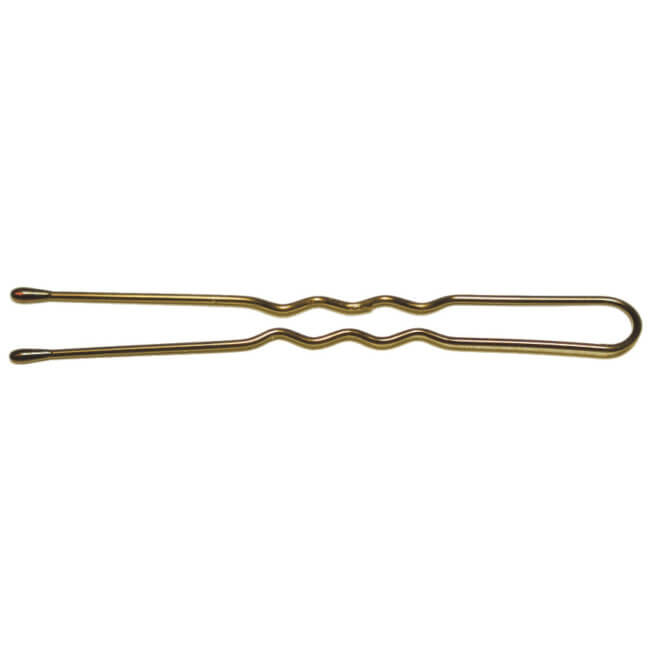 40 alfinetes ondulados em bronze com 7 cm de comprimento.