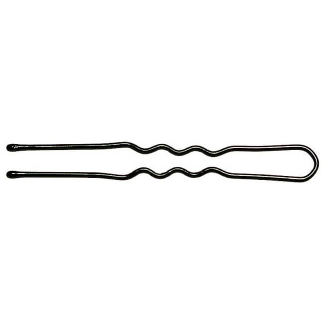 Doos van 500g zwarte gegolfde parelspelden 4.5cm Doos van 500g zwarte gegolfde parelspelden 4.5cm