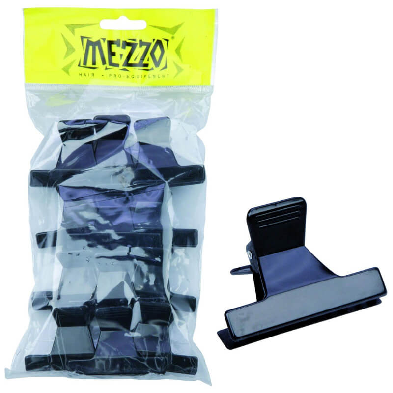 12 presilhas pretas tipo jacaré de 6cm eco.