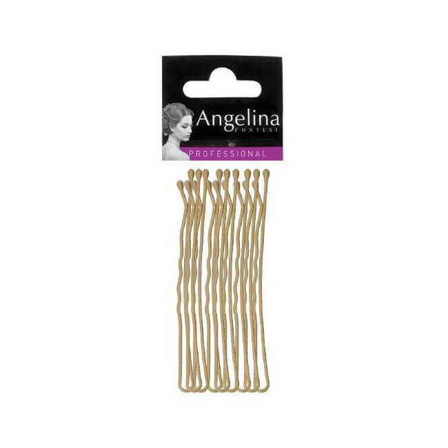 9 gegolfde blondkleurige gripklemmen van 7 cm. 9 gegolfde blondkleurige gripklemmen van 7 cm.