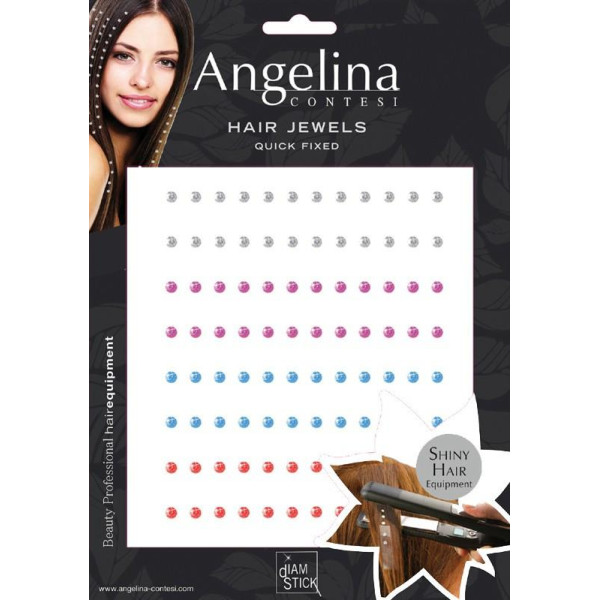 Strass Cheveux multicolor X 96 Collants