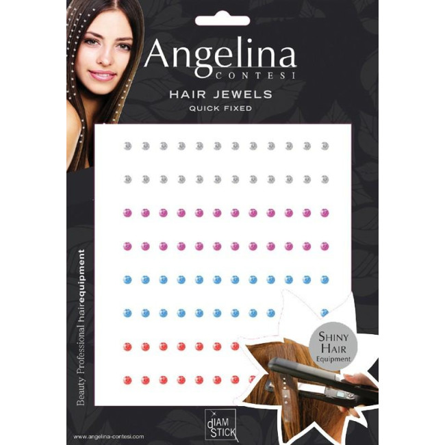 Strass Cheveux multicolore X 96 Collants