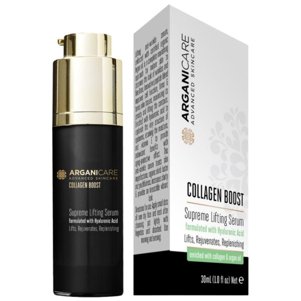Supreme Lifting Serum formulated with hyaluronic acid - All skin types Arganicare 30 ml