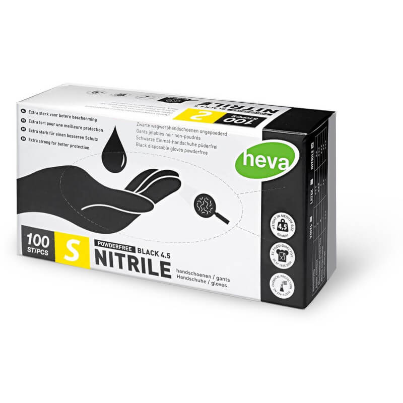 100 GANTS JETABLES EN NITRILE-NOIR S