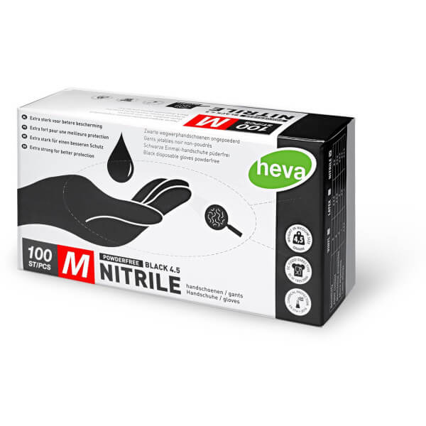 Boite de 100 gants noirs nitrile taille S