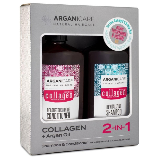 Coffret Shampoo + Conditioner Collagen Arganicare 400 ml