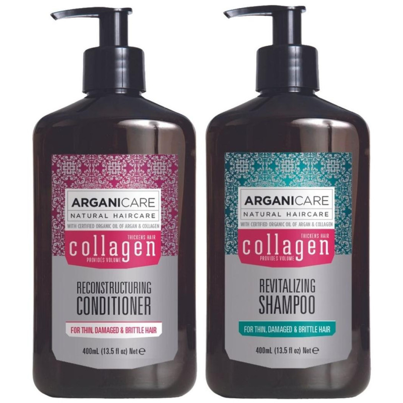 Coffret Shampoo + Conditioner Collagen Arganicare 400 ml