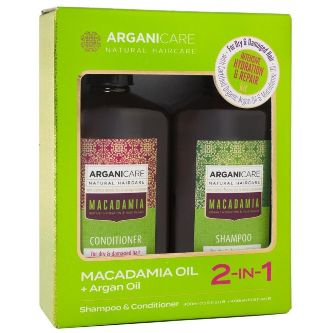 Caja de champú + acondicionador de Macadamia Arganicare 400 ml