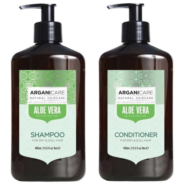 Caja de champú + acondicionador de Aloe Vera Arganicare 400 ml