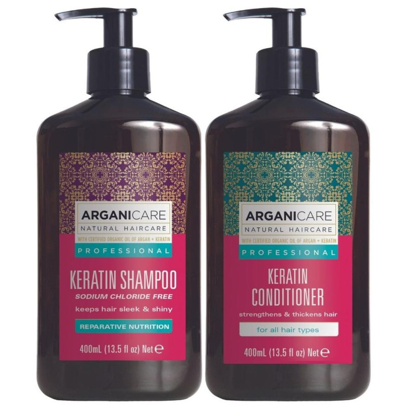 Coffret Shampooing + Après-shampooing Kératine Arganicare 400 ml400 ml 