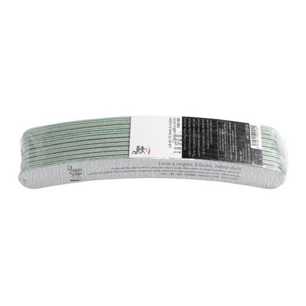 Peggy Sage Nagelfeile 2 Zebra Gesichter harte Form Banane 100/180 Satz von 10 122.510 Peggy Sage Nagelfeile 2 Zebra Gesichter harte Form Banane 100/180 Satz von 10 122.510