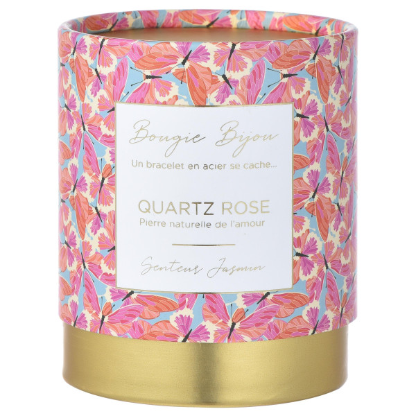 Rose quartz jewelry candle by Stella Green.