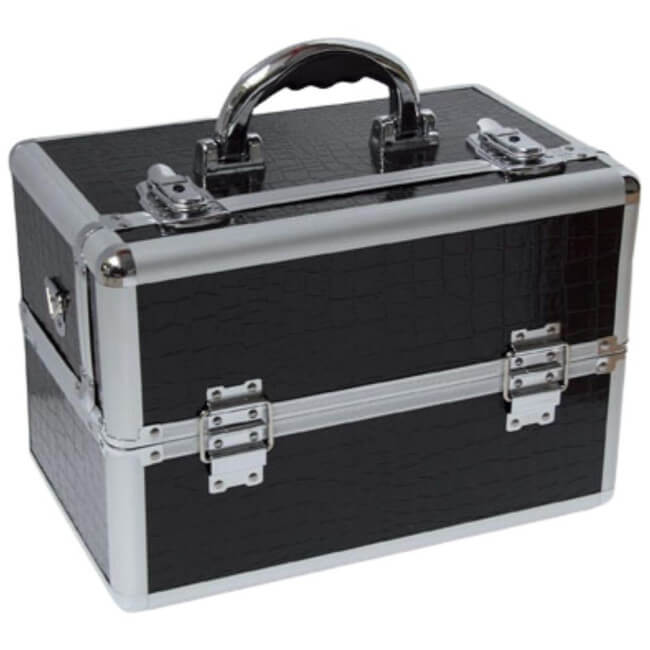 Black crocodile suitcase by Parisax Professional.