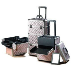 Mala de alumínio Diamond roxa da Parisax Professional.