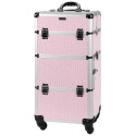 Valise aluminium rose & strass blancs Parisax Professional