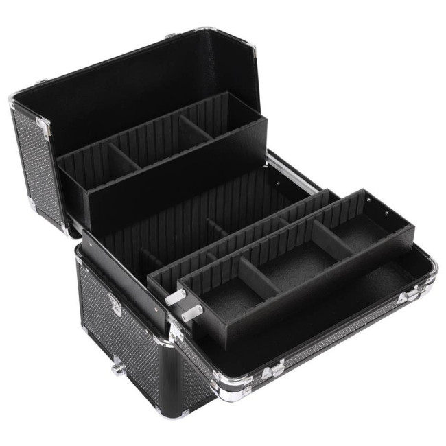 Black aluminum case with white rhinestones by Parisax Professional