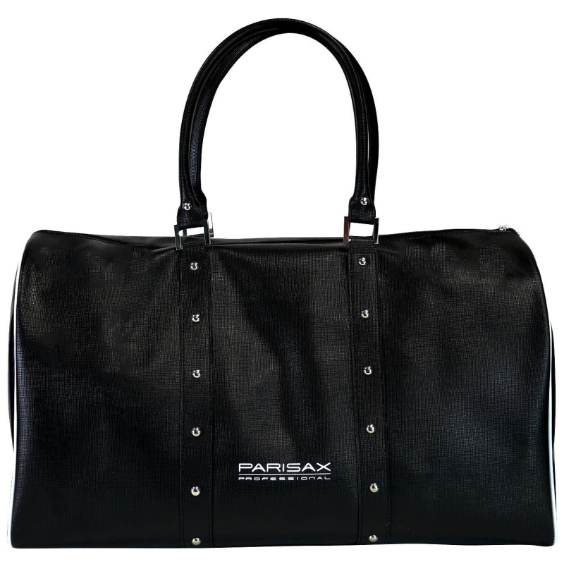 Bolso de viaje negro con tachuelas de PVC de Parisax Professional.