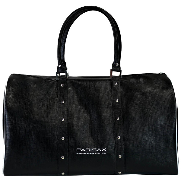 Black studded PVC travel bag by Parisax Professional