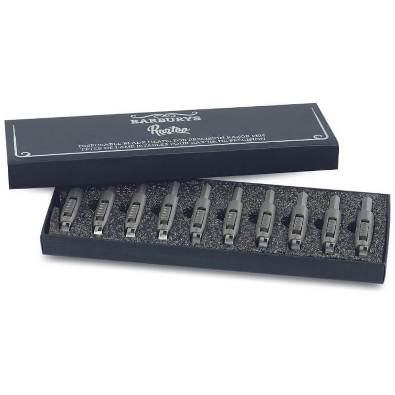 10 lâminas de reposição para a caneta de barbear Deluxe Raztoo Barburys