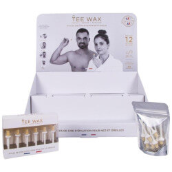 Kit de expositor para cera de depilação Nariz e Ouvidos Tee Wax 20 conjuntos