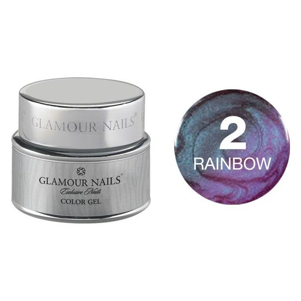 Gel colorato per unghie Glamour rainbow 2 da 5 ml.