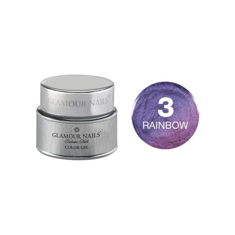 Gel colorato per unghie Glamour rainbow 3 da 5 ml