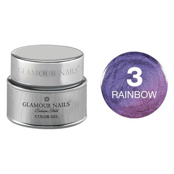 Gel colorato per unghie Glamour rainbow 3 da 5 ml