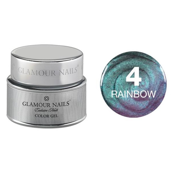 Gel colorato per unghie Glamour rainbow 4, 5 ml