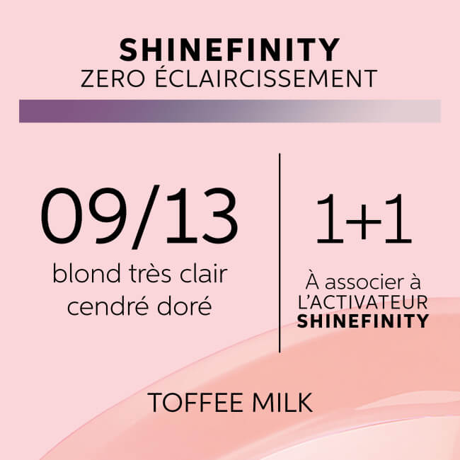 Coloração gloss Shinefinity 09/13 toffee milk da Wella, 60ML.