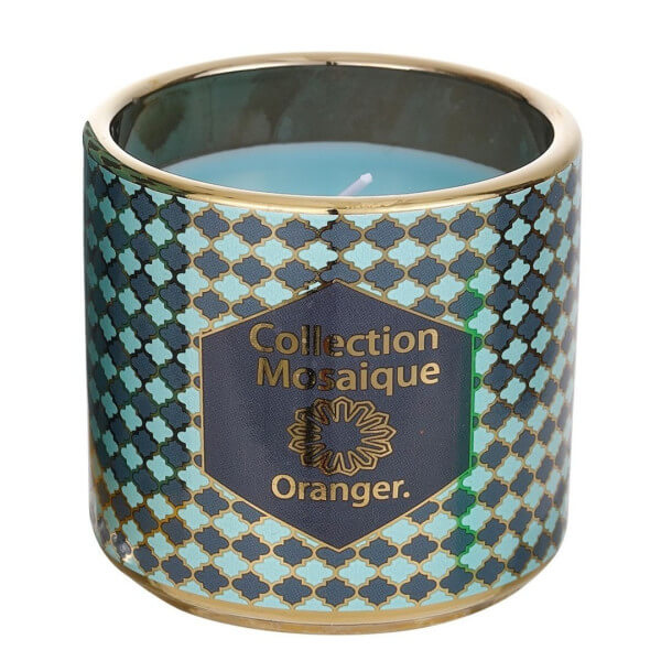 Bougie bijou mosaique oranger Stella Green