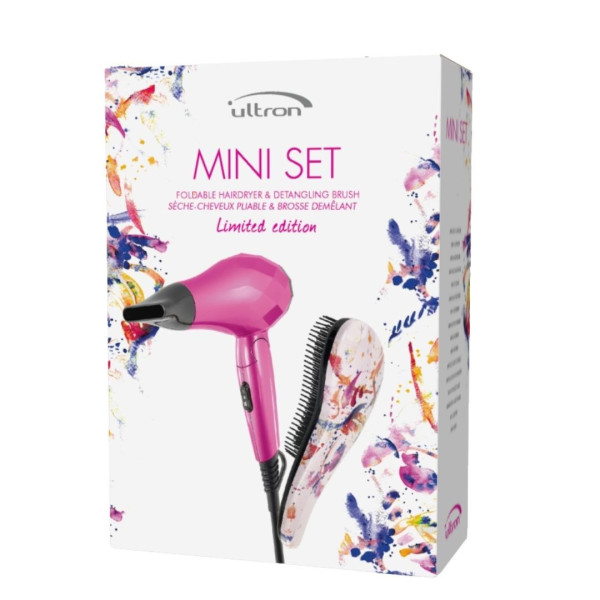 Pack Mini Sèche-cheveux Ultron + Brosse D-méli-mélo summer splash