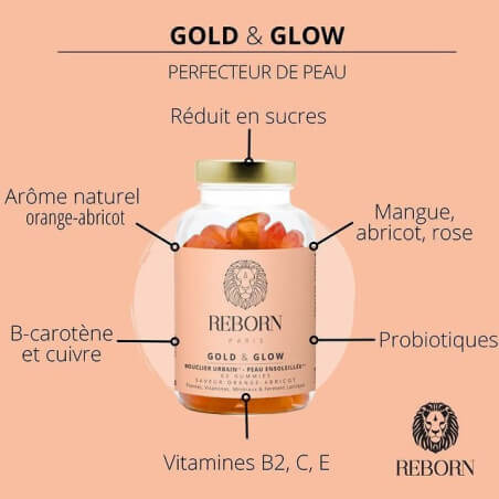 Compléments alimentaires perfecteur de peau Gold & Glow Reborn