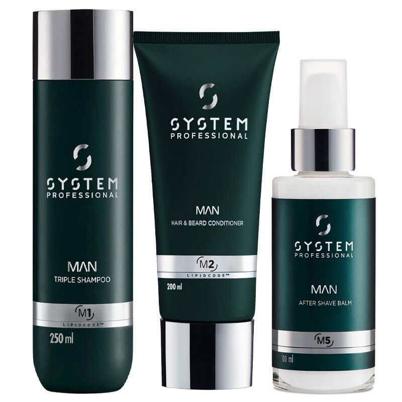 Rotina de cabelo e barba para homens System Professional