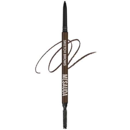 Lápis de sobrancelhas à prova d'água Sketch Brows 104 preto da Mesauda.