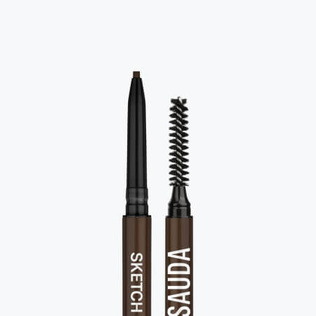 Lápis de sobrancelhas à prova d'água Sketch Brows 104 preto da Mesauda.