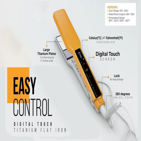 Lisseur Easy Control Titanium Flat Iron GK Hair