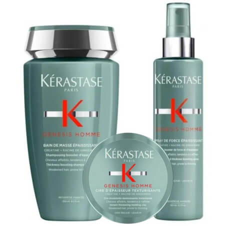 Trio de cuidados capilares espessos Genesis para homem Kérastase
