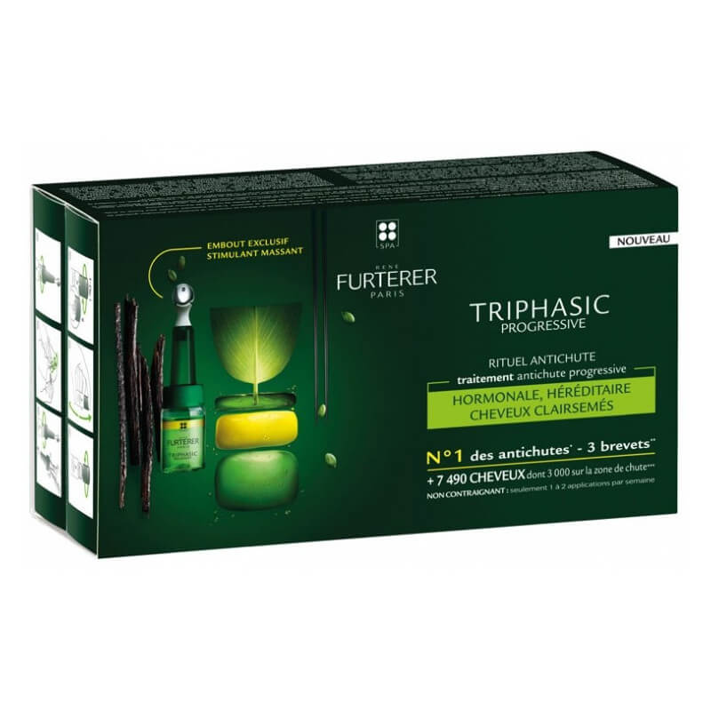 Tratamento antiqueda Triphasic Progressive René Furterer 16x5,5ML