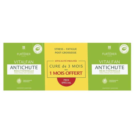 Complementos alimentares antiqueda reacional 3 meses Vitalfan René Furterer