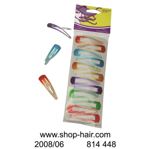 Pinzas para el cabello de colores Clips GM X 12.